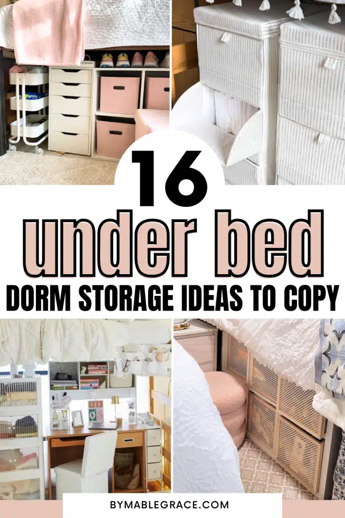 under bed dorm storage
