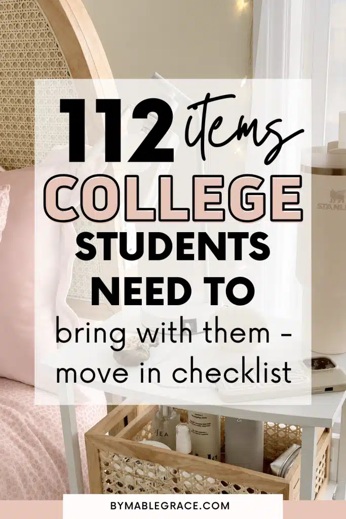 college move in checklist